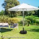 Patio umbrella base with 88 lbs capacity, adjustable knobs for stability, designed for 6-10 ft umbrellas in outdoor.
