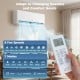 Mini split AC unit with remote, showcasing 8 fan speeds and 7 modes for efficient heating and cooling in 3 zones.