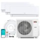 Blast Pro 38000 BTU mini split AC system with 3 indoor units, remote control, and energy-efficient heat pump for.