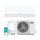 Mini split air conditioner and heater with 9000 BTU, WiFi enabled, featuring inverter technology and remote control for.