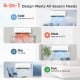 Ductless mini split air conditioner showing cooling, heating, and fan modes for year-round comfort in 750 sq.ft spaces.