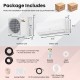 Ductless mini split air conditioner and heater with outdoor and indoor units, suitable for spaces up to 450 sq.ft.
