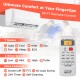 Ductless mini split air conditioner and heater with 9000 BTU, remote control, and 7 operation modes for efficient.