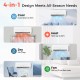 Ductless mini split air conditioner and heater with 4-in-1 design, cooling down to 16℃ and heating up to 32℃ for.