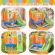 Bounce house for kids with climbing wall, slide, and ball pit, perfect for birthday parties and family gatherings.
