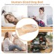 Washable fluffy human dog bed in brown with soft blanket and plump pillow, perfect for cozy naps and outdoor use.
