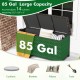 85-gallon outdoor storage box in brown with removable liner, ideal for cushions and tools, featuring universal wheels.