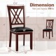 Brown dining chair with ergonomic backrest, padded seat, and X-shaped frame, ideal for kitchen or dining room use.