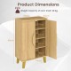 Buffet cabinet with double doors, natural finish, featuring removable shelves and a weight capacity of 20 kg per shelf.