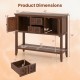 Buffet sideboard cabinet dimensions showing 2 doors and 2 drawers in brown, ideal for kitchen or dining room storage.