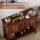 Buffet sideboard cabinet in brown with spacious countertop, 2 doors, and 2 drawers for versatile storage and display.