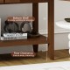 Buffet sideboard cabinet in brown with bottom shelf for storage, 2 doors, and 2 drawers, ideal for kitchen or dining.