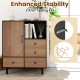 Buffet sideboard with 4 drawers and open compartment, featuring anti-tipping kits for enhanced stability and modern.