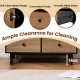 Buffet sideboard featuring 4 drawers, open compartment, and 14cm clearance for easy cleaning in a modern black finish.