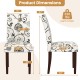 Button tufted beige dining chair dimensions showing curved back and sturdy rubber wood legs, ideal for dining rooms.