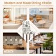 Button tufted beige dining chair set of 2 with floral pattern, perfect for homes, cafes, and restaurants.