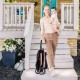 Lightweight aluminum frame stroller with one-hand folding design, adjustable features, and large storage basket for.