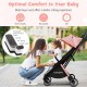 Lightweight stroller with adjustable backrest, breathable fabric, and one-hand folding design for easy transport and.