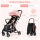 Portable lightweight stroller dimensions with adjustable features, 5-point safety harness, and aluminum frame for easy.