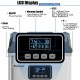 LCD display panel of the 48 lbs stainless self-clean ice maker, showing settings for ice making and temperature control.