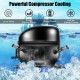Powerful compressor ice maker with stainless steel body, producing 48 lbs of ice daily, ideal for home and parties.