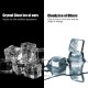 Square ice cubes from the 48 lbs stainless steel ice maker, showcasing aesthetic clarity for home and party use.