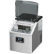 Stainless steel 48 lbs self-clean ice maker with LCD display, producing 24 ice cubes per cycle for home or bar use.
