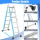7-in-1 folding aluminum step ladder with anti-skid pedal, featuring slip-resistant rungs and non-slip stabilizers for.