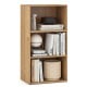 3-tier natural wood bookcase with adjustable shelves, ideal for home office storage and display.