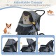 3-wheel pet stroller for small and medium dogs with adjustable canopy, mesh sides, and foldable design for easy.