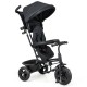 4-in-1 baby trike in grey with removable canopy, adjustable push handle, and all-terrain wheels for kids 9 months to 5.