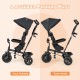 4-in-1 Baby trike with adjustable push handle, removable canopy, and two pushing directions for kids aged 9 months to 5.