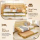 Twin daybed in gold with curved backrest, serving as a cozy sofa and daybed for extra sleeping space.