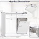 Dimensions of the Double Tilt-Out Laundry Hamper Cabinet with 2 drawers, showcasing measurements for easy setup.