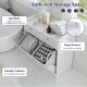 Double tilt-out laundry hamper cabinet in white with removable bags, deep drawers, and raised edges for organized.