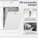 Tilt-out laundry hamper with removable bag, reinforced hinges, and smooth metal slides for easy access and organization.