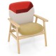 Modern accent chair with rubber wood frame, polyester upholstery, and spacious backrest for cozy support in any room.
