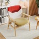 Modern accent chair with rubber wood frame, colorful upholstery, and spacious backrest for cozy support in any room.