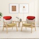 Modern accent chairs with rubber wood frames and polyester upholstery, perfect for living rooms or home offices.