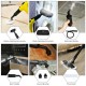 Handheld steam cleaner with fabric-cleaning accessory, 14-piece kit, and ergonomic design for versatile cleaning.