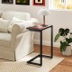 C-shaped side table with a ceramic top, featuring a retro design, perfect for indoor or outdoor use.