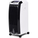 Portable evaporative air cooler with 3 wind modes, remote control, and caster wheels for easy mobility in home or.