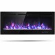 50-inch recessed electric fireplace with adjustable brightness and 9 flame colors, perfect for wall-mounted or recessed.