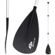 Adjustable 3-piece aluminum alloy stand up paddle with a black blade, ideal for surf and SUP, easy to store.