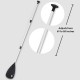 Adjustable 3-piece aluminum alloy paddle, extends from 69 to 85 inches, ideal for surf and SUP activities.