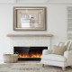 50-inch recessed electric fireplace with adjustable brightness, showcasing realistic flame effects for a cozy living.