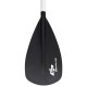 Black paddle blade of an adjustable 3-piece aluminum alloy stand up paddle, ideal for surf and SUP activities.