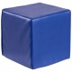 Blue 8-inch PU foam building block from a 12-piece set, designed for toddlers to enhance creativity and motor skills.