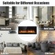 50-inch recessed electric fireplace with adjustable brightness, showcasing realistic flames for cozy living spaces.