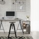 Modern wooden nightstand set with legs, featuring a compact design and large storage space for versatile use.